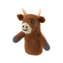 Load image into Gallery viewer, Highland Cow Felt Finger Puppet