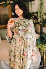 Load image into Gallery viewer, 'Fleur De Soleil' Scarf with Magnolia Floral Print &amp; Butterfly - Market of Stars