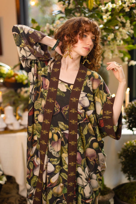 'Fleur De Lune' Opera Duster Kimono Robe - Market of Stars