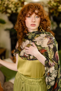 'Fleur De Lune' Scarf with Floral Print - Market of Stars