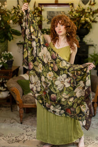 'Fleur De Lune' Scarf with Floral Print - Market of Stars