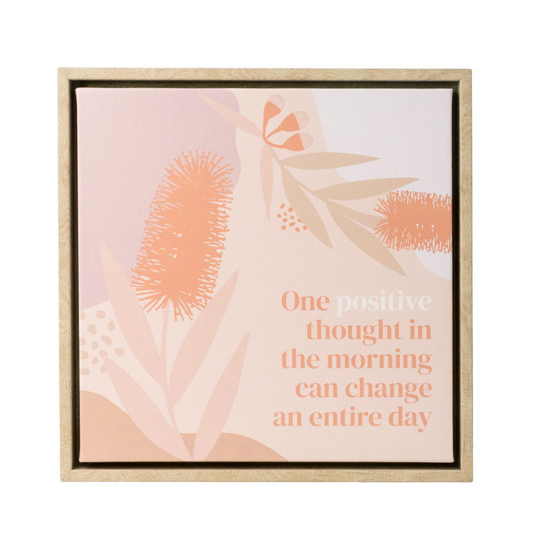 'Positive' Fleur Framed Canvas