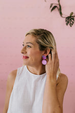 Load image into Gallery viewer, &#39;Flower Drop&#39; Poppy and Daisy Print Dangle Earrings