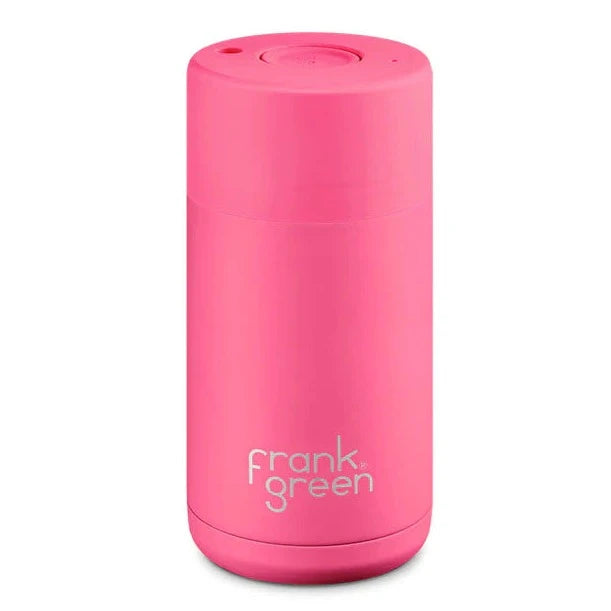 Neon Pink Ceramic Reusable Cup 355ml - Frank Green