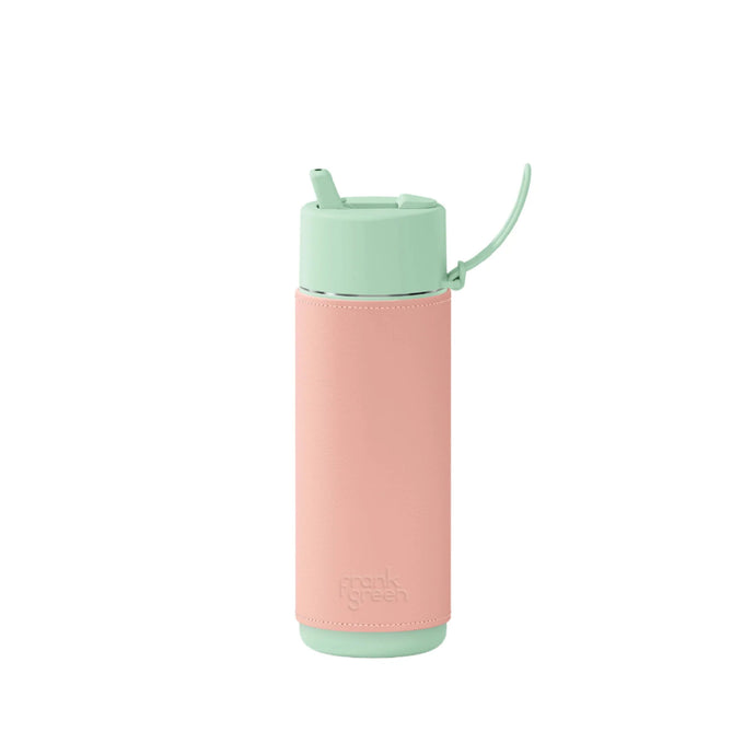 Mint Gelato Bottle with Blushed Cactus Leather Sleeve 20oz/595ml - Frank Green