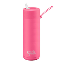 Load image into Gallery viewer, Neon Pink Ceramic Reusable Bottle 20oz/595ml - Frank Green