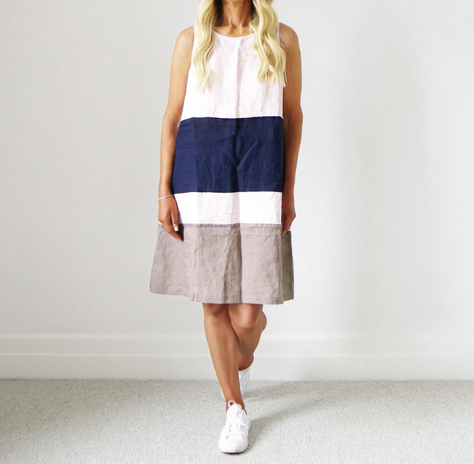 Mocha Mix Franki Sleeveless Linen Dress - Who's Charlie