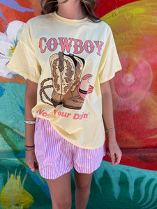 'Not Your Darlin' Yellow/Pink Cowboy T-Shirt Set - By Frankie