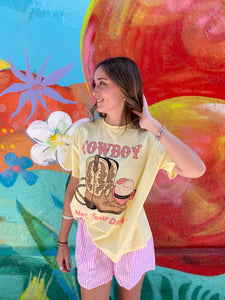 'Not Your Darlin' Yellow/Pink Cowboy T-Shirt Set - By Frankie