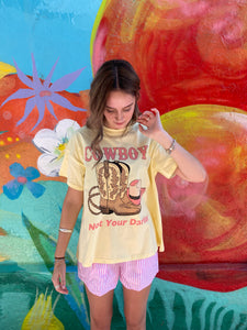 'Not Your Darlin' Yellow/Pink Cowboy T-Shirt Set - By Frankie