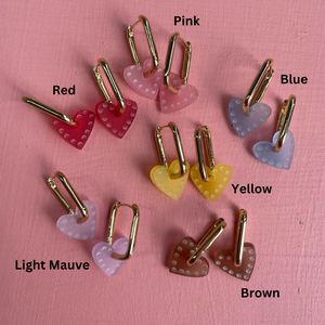 Frida Hearts Earrings - Assorted Colours