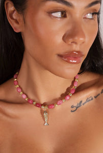 Pink Jade Goia Necklace