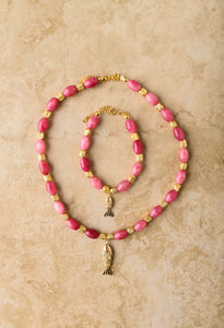 Pink Jade Goia Necklace