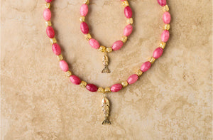Pink Jade Goia Necklace