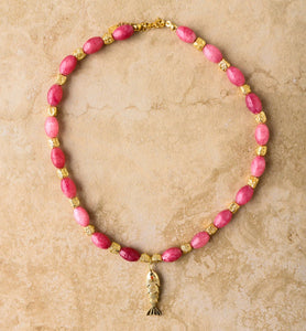 Pink Jade Goia Necklace