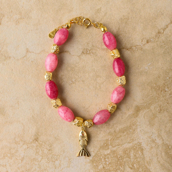 Pink Jade Goia Bracelet
