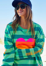 Load image into Gallery viewer, Green Stripe Heart Sweat - Hammill &amp; Co