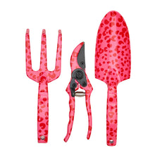 Load image into Gallery viewer, Cheetah Spot Pink 3pc Garden Tool Set