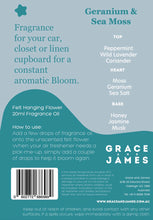 Load image into Gallery viewer, Geranium &amp; Sea Moss Felt Air Freshener