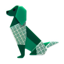 Load image into Gallery viewer, Give the Dog a Bone Brooch - Erstwilder Origami