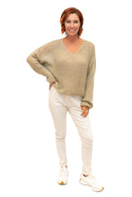 Load image into Gallery viewer, Camel Glint Kid Mohair Mix Sweater with Sequins