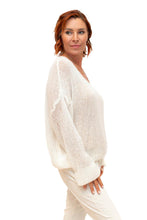Load image into Gallery viewer, Cream Glint Kid Mohair Mix Sweater with Sequins