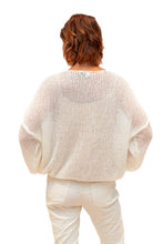 Load image into Gallery viewer, Cream Glint Kid Mohair Mix Sweater with Sequins