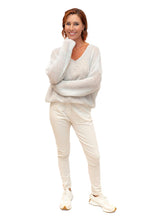Load image into Gallery viewer, Light Grey Glint Kid Mohair Mix Sweater with Sequins