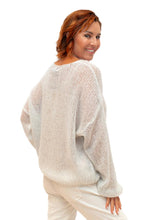 Load image into Gallery viewer, Light Grey Glint Kid Mohair Mix Sweater with Sequins