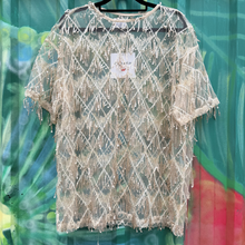 Load image into Gallery viewer, Gold Sequin Tassle Top - By Frankie