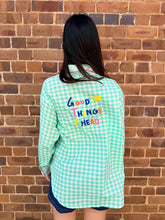 Load image into Gallery viewer, 'Good Things Ahead' Mint Embroidered Cotton Shirt