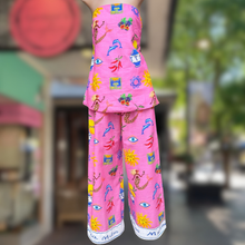 Load image into Gallery viewer, Greek Island Pink Strapless Top &amp; Pant Set - By Frankie