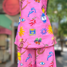 Load image into Gallery viewer, Greek Island Pink Strapless Top &amp; Pant Set - By Frankie