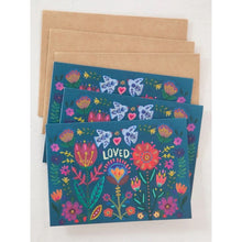 Load image into Gallery viewer, 'Loved' Blue Floral Greeting Card