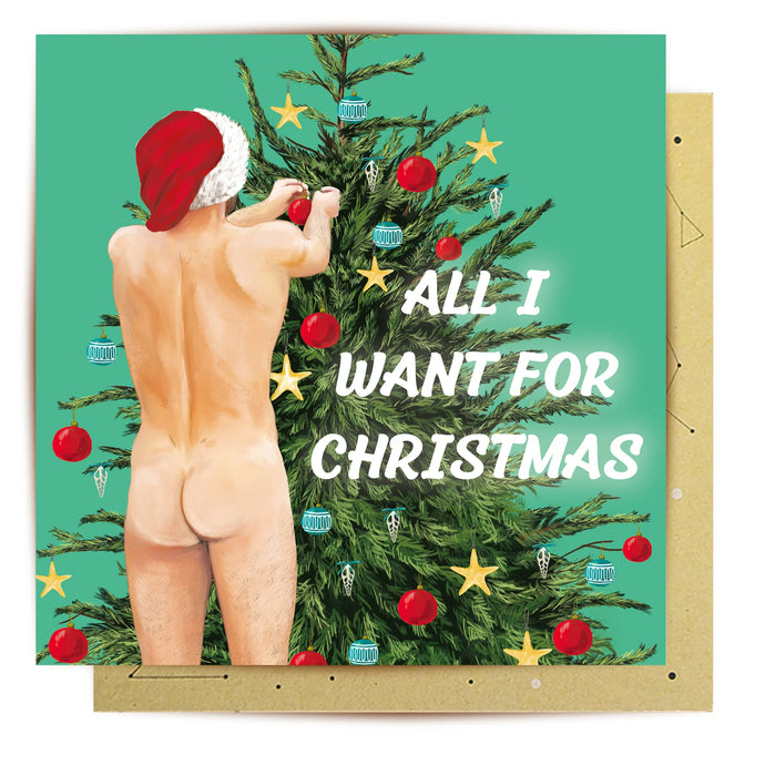 'Naked Christmas' Greeting Card