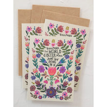 Load image into Gallery viewer, 'You Make the World a Better Place...' Cream Floral Greeting Card