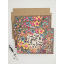 Load image into Gallery viewer, 'You Make the World a Better Place...' Olive Floral Greeting Card