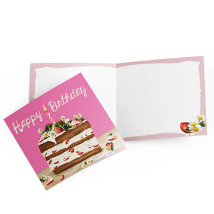 'Strawberry Cake' Greeting Card