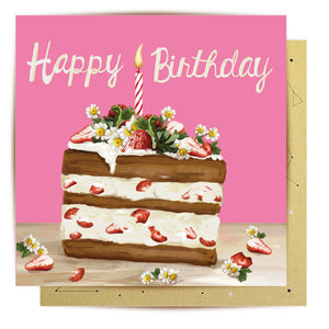 'Strawberry Cake' Greeting Card