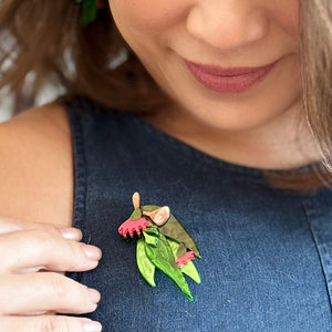 Red Gum Blossom Brooch - Erstwilder Australiana