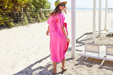 Load image into Gallery viewer, Pink/Red Resort Cheesecloth Beach Dress - Hammill &amp; Co