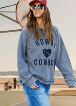 Load image into Gallery viewer, Washed Black &#39;Howdy Cowboy&#39; Vintage Sweat - Hammill &amp; Co