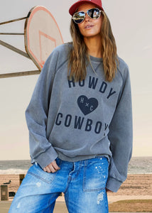 Washed Black 'Howdy Cowboy' Vintage Sweat - Hammill & Co