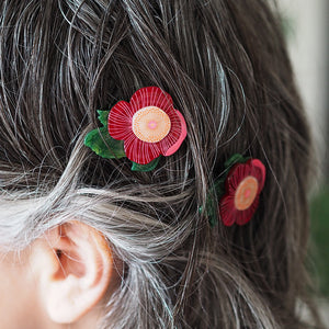 Pretty Poppies Hair Clips Set - 2 Piece - Erstwilder x Jocelyn Proust