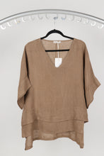 Load image into Gallery viewer, Camel Layered Linen Top