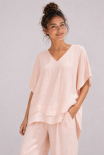 Load image into Gallery viewer, Light Pink Layered Linen Top