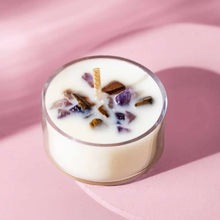 Load image into Gallery viewer, Hunti Camellia + Lotus Blossom Crystal Tealight Candles