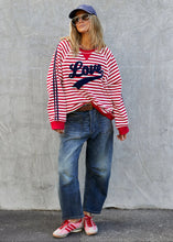 Load image into Gallery viewer, Red/White Retro Love Stripe Sweat - Hammill &amp; Co