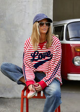 Load image into Gallery viewer, Red/White Retro Love Stripe Sweat - Hammill &amp; Co