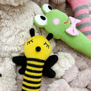 Bumble Bee Knit Hand Rattle